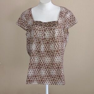 Ann Taylor Loft Boho Cap Sleeve Blouse. size L